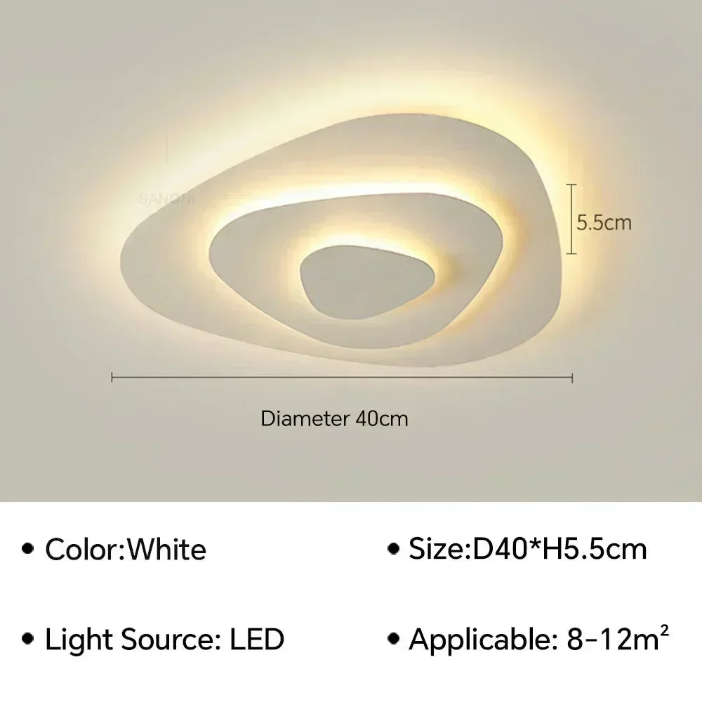 Plafonnier LED Moderne Blanc Acrylique Grande Surface | Style Nordique