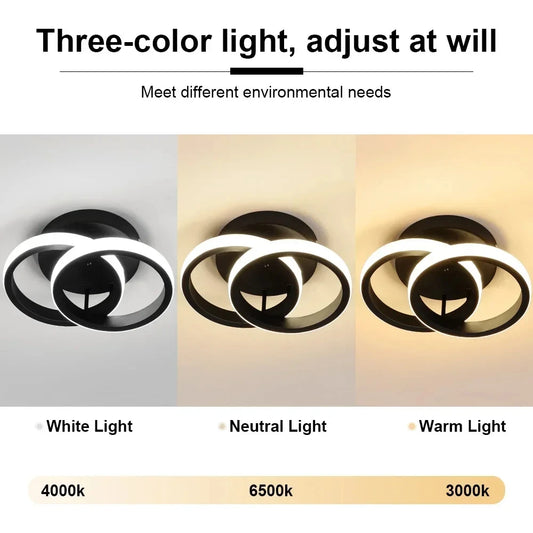 Plafonnier LED Moderne Blanc Métal Acrylique Compact