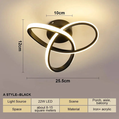 Plafonnier LED Moderne Blanc Métal Acrylique Compact