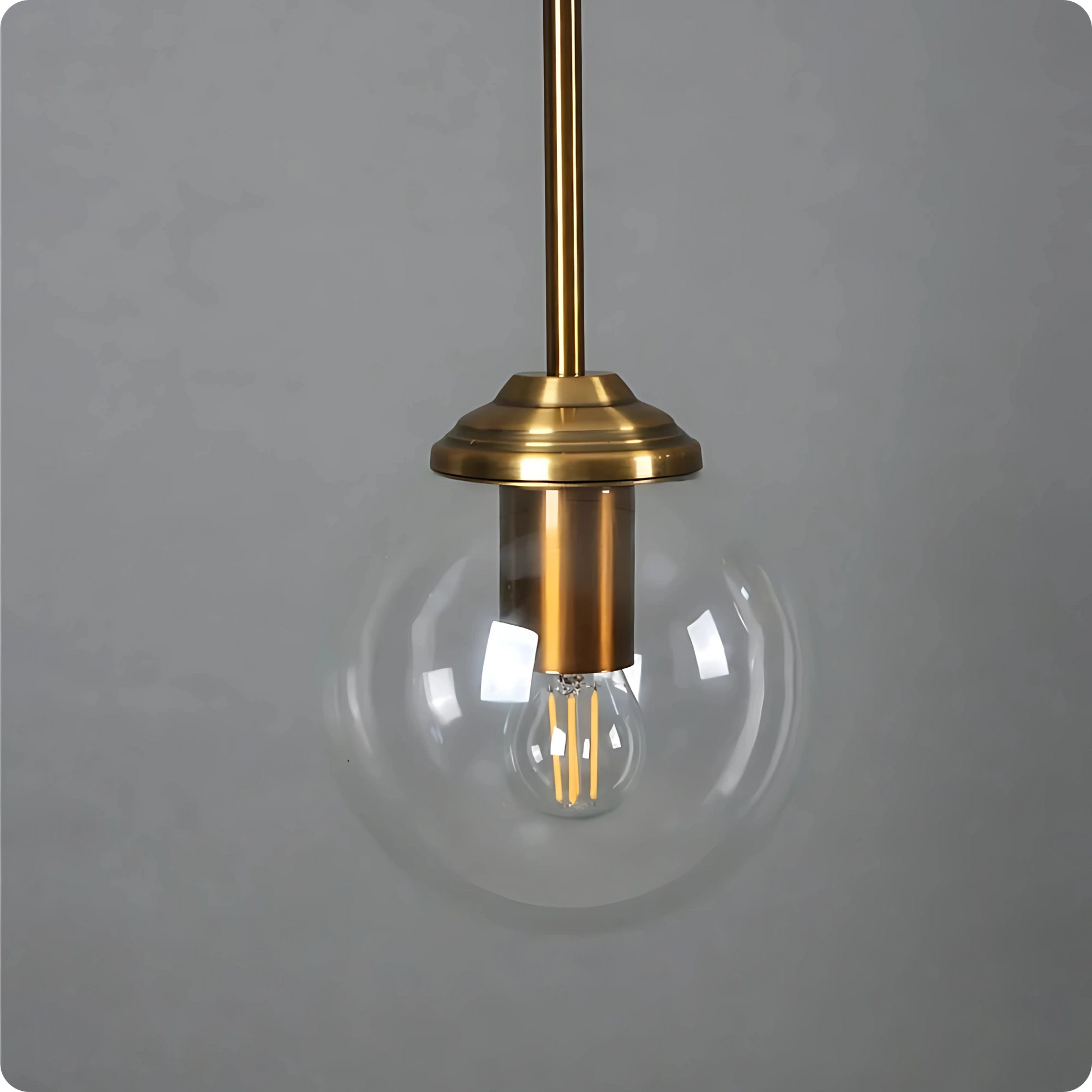 Plafonnier Boule Gris Fumé - Suspension Moderne Style Nordique - PlafonnierDeco