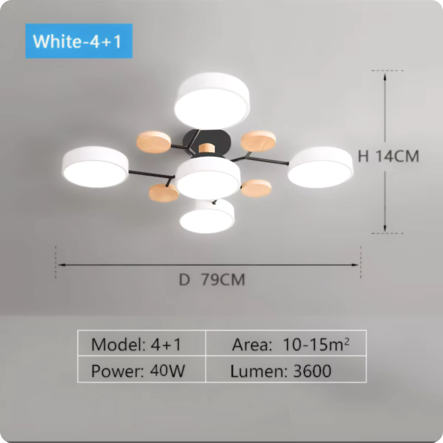 Plafonnier Moderne Design 5 Bras LED | Lumière à 3 Couleurs - PlafonnierDeco