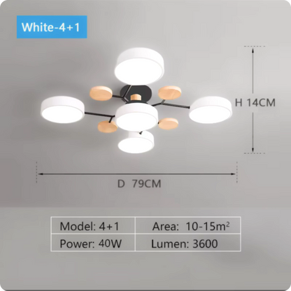 Plafonnier Moderne Design 5 Bras LED | Lumière à 3 Couleurs - PlafonnierDeco