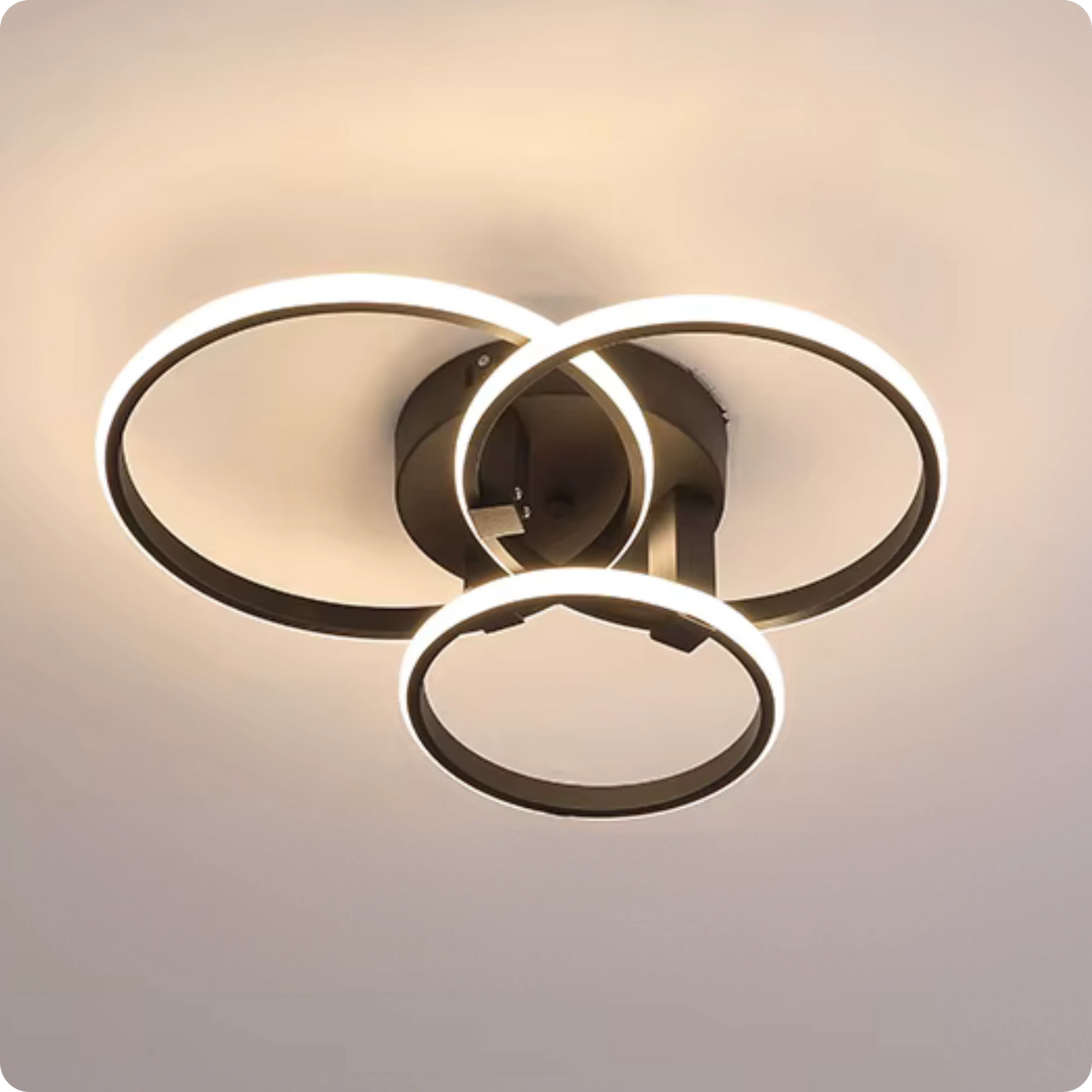 Plafonnier Design LED Anneaux Superposés Noir avec Télécommande APP - PlafonnierDeco