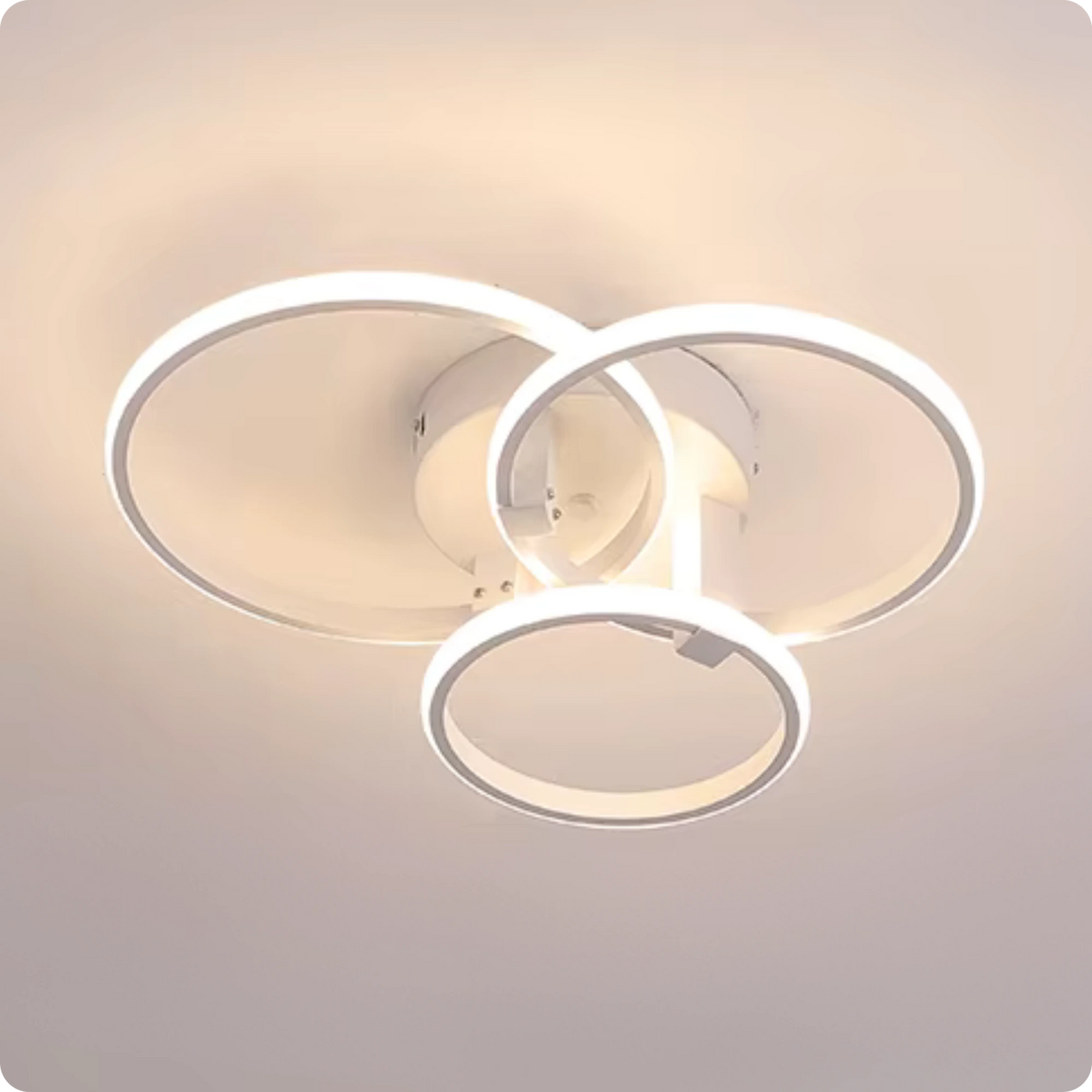 Plafonnier Design LED Anneaux Superposés Blanc avec Télécommande APP - PlafonnierDeco