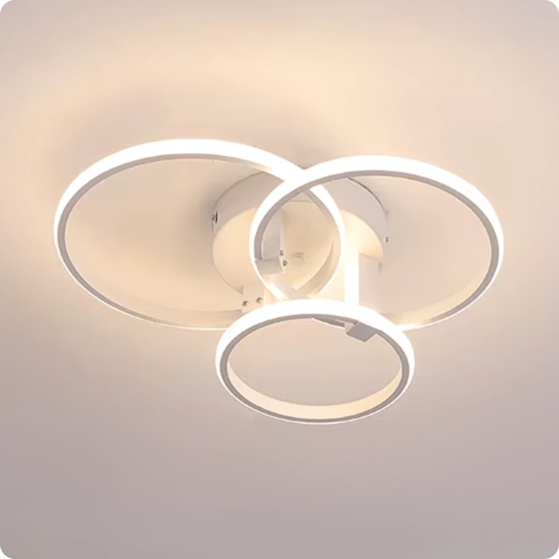 Plafonnier Design LED Anneaux Superposés Blanc avec Télécommande APP - PlafonnierDeco