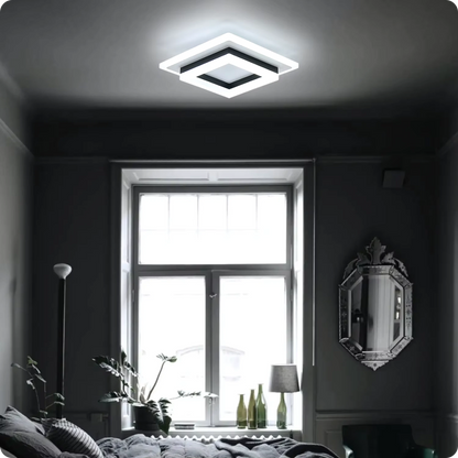 Plafonnier Moderne Carré LED en Acrylique Blanc Froid - PlafonnierDeco