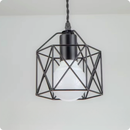 Plafonnier Style Suspension E27 Cage Minimaliste - PlafonnierDeco