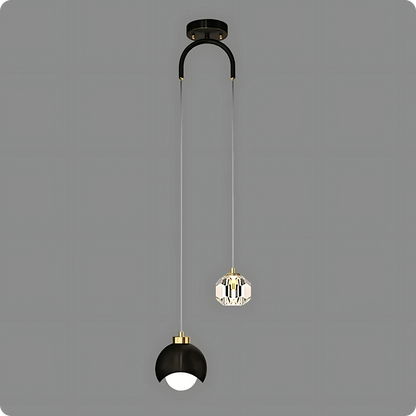 Plafonnier Suspendu Cristal et Métal Doré - Style Nordique avec Ampoules LED - PlafonnierDeco