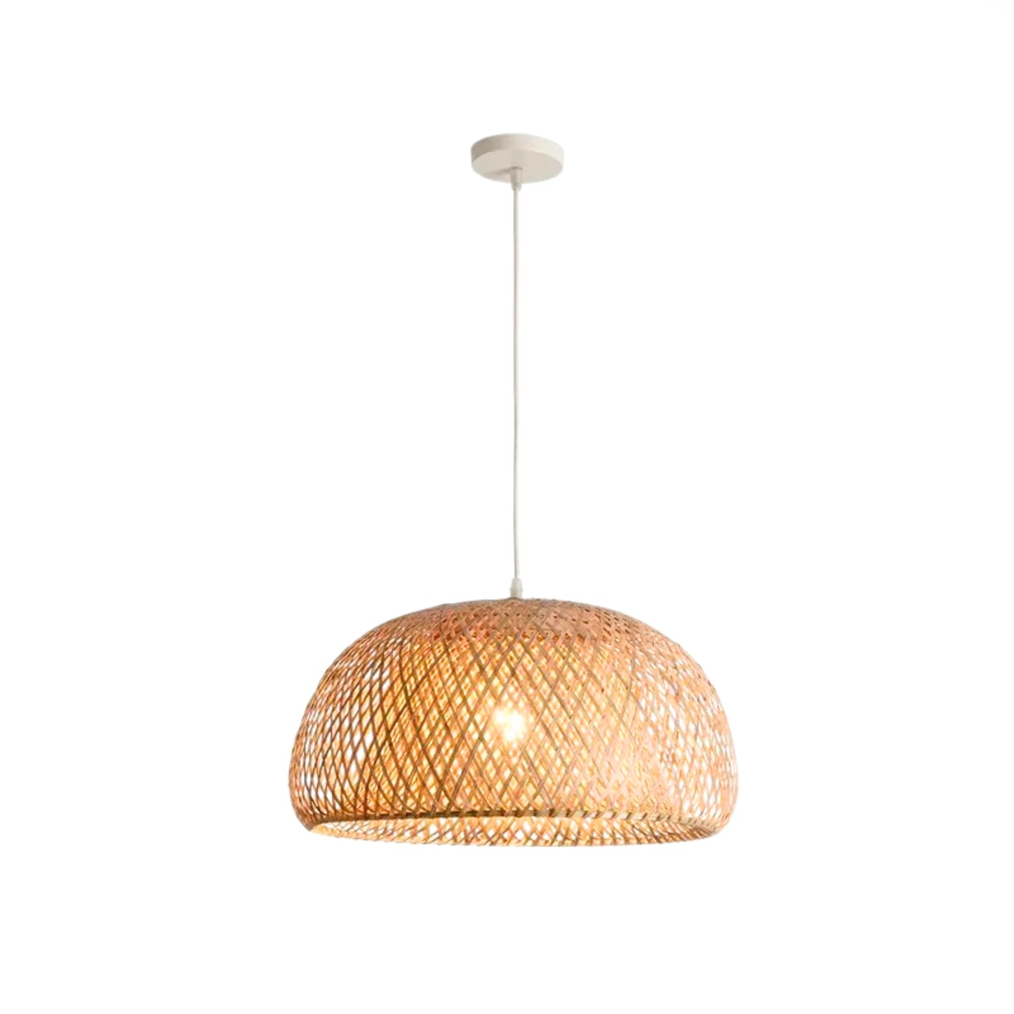 Plafonnier Bambou Tressé Main | Style Japonais Rétro - PlafonnierDeco