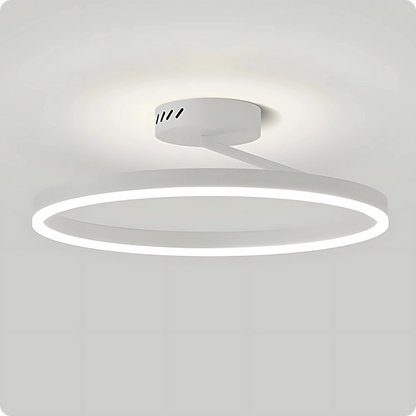 Plafonnier Design LED Anneau Blanc Minimaliste à Intensité Réglable - PlafonnierDeco