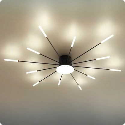 Plafonnier LED Noir Spirale Artificielle Acrylique Dimmable avec 12 Lumières Neutres - PlafonnierDeco