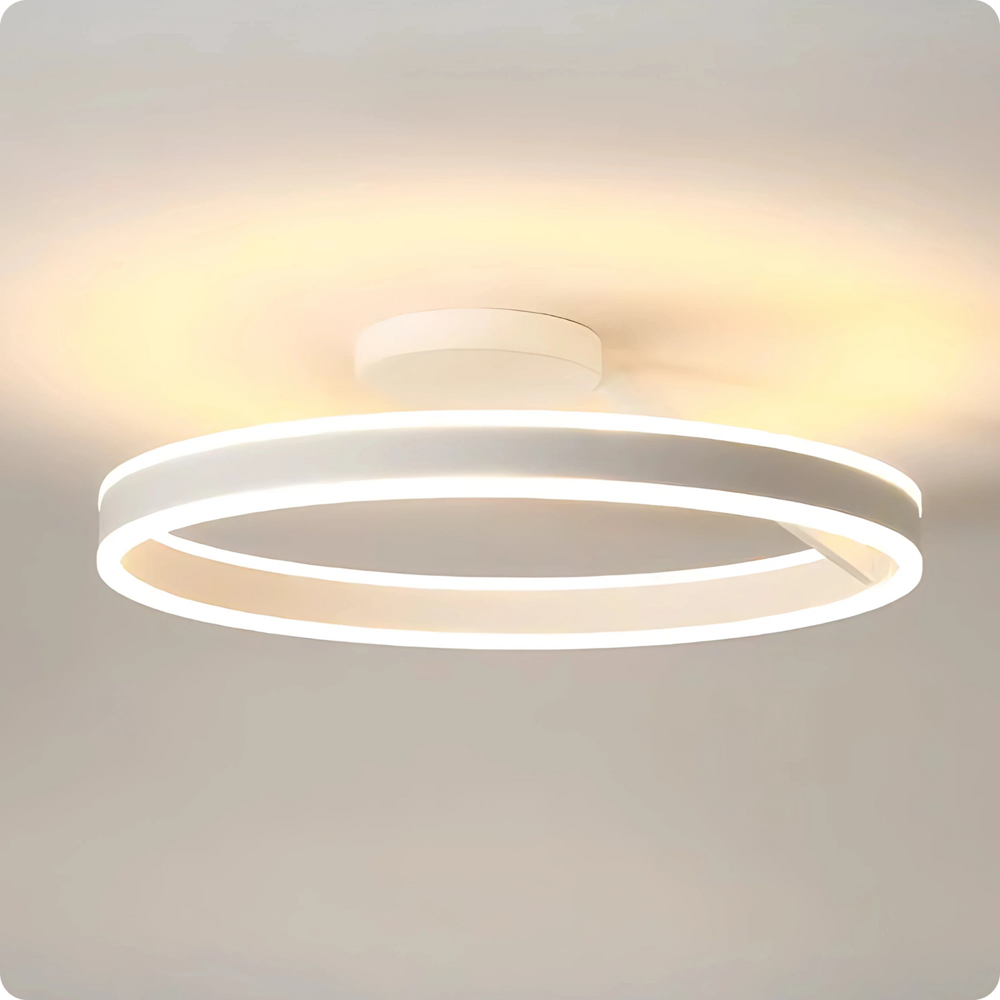 Plafonnier Design LED Anneau Blanc Minimaliste à Intensité Réglable - PlafonnierDeco