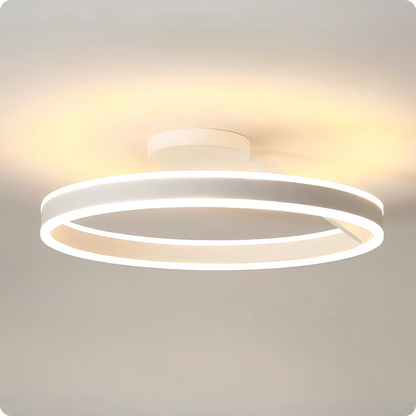 Plafonnier Design LED Anneau Blanc Minimaliste à Intensité Réglable - PlafonnierDeco