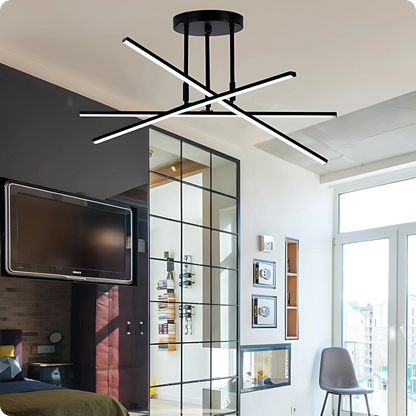 Plafonnier LED Semi-Encastré Fer Noir Design Nordique Chic - PlafonnierDeco