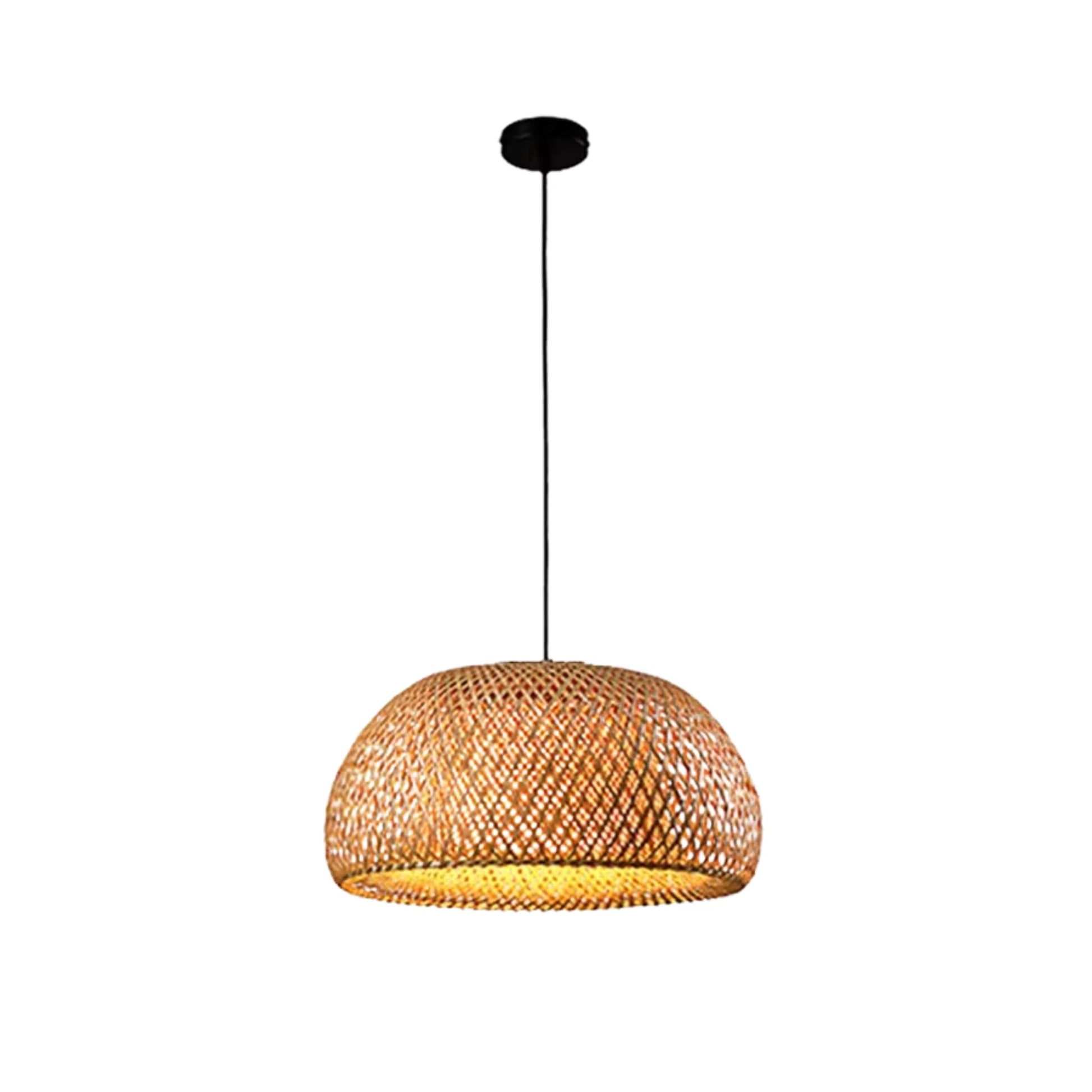 Plafonnier Bambou Tressé Main | Style Japonais Rétro - PlafonnierDeco