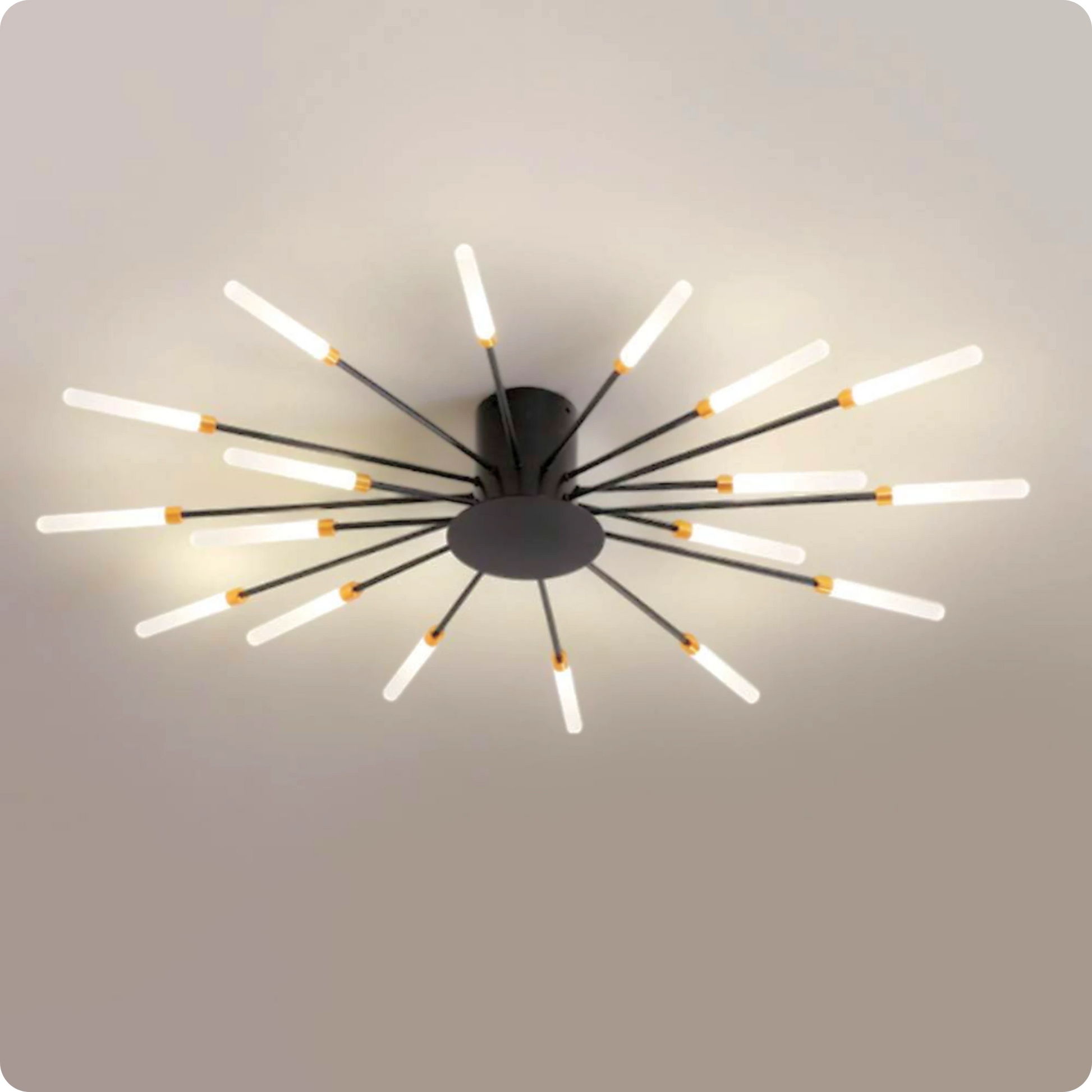 Plafonnier LED Noir Spirale Artificielle Acrylique Dimmable avec 12 Lumières Neutres - PlafonnierDeco