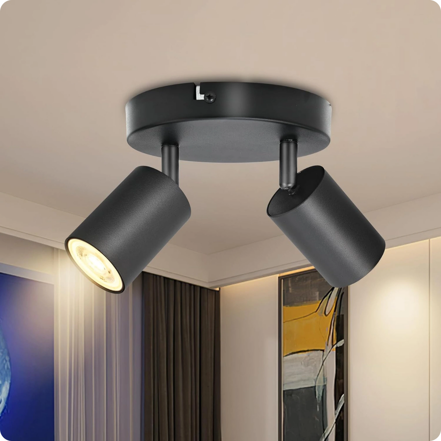 Plafonnier Design Noir Éco-Énergie GU10 Métal pour Intérieur Moderne - PlafonnierDeco