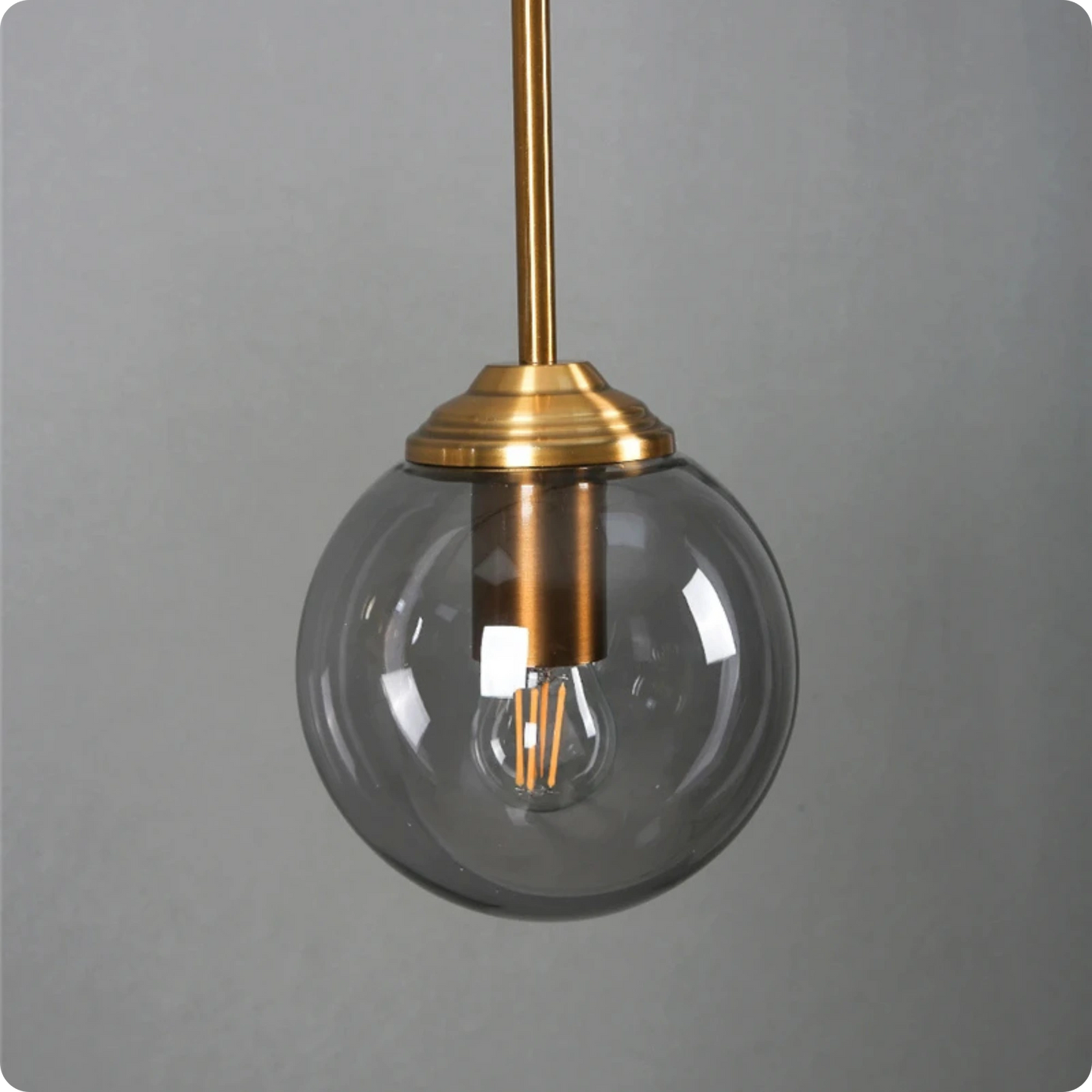 Plafonnier Boule Gris Fumé - Suspension Moderne Style Nordique - PlafonnierDeco