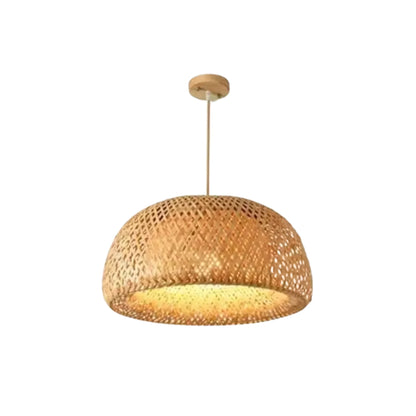 Plafonnier Bambou Tressé Main | Style Japonais Rétro - PlafonnierDeco