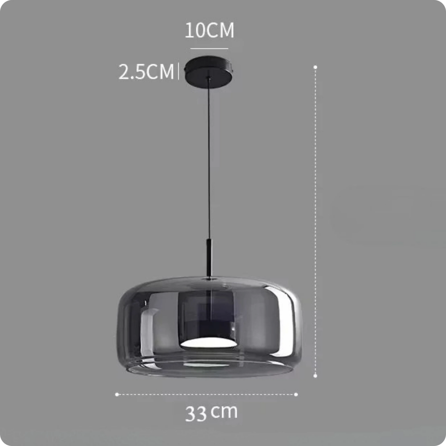 Plafonnier Verre Fumé Suspendu LED pour Ambiance Moderne - PlafonnierDeco