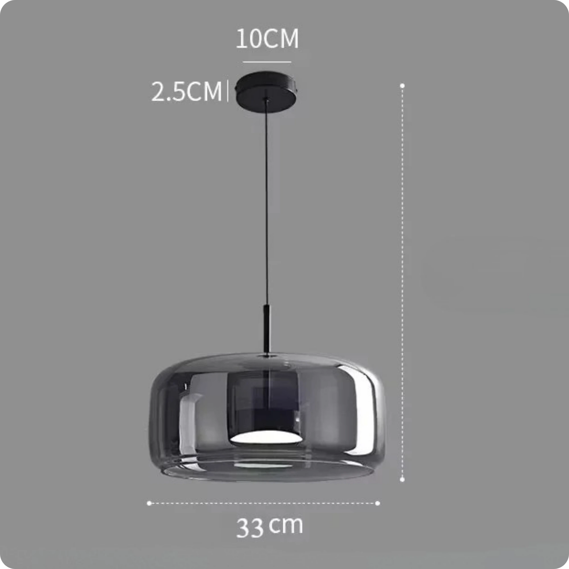 Plafonnier Verre Fumé Suspendu LED pour Ambiance Moderne - PlafonnierDeco
