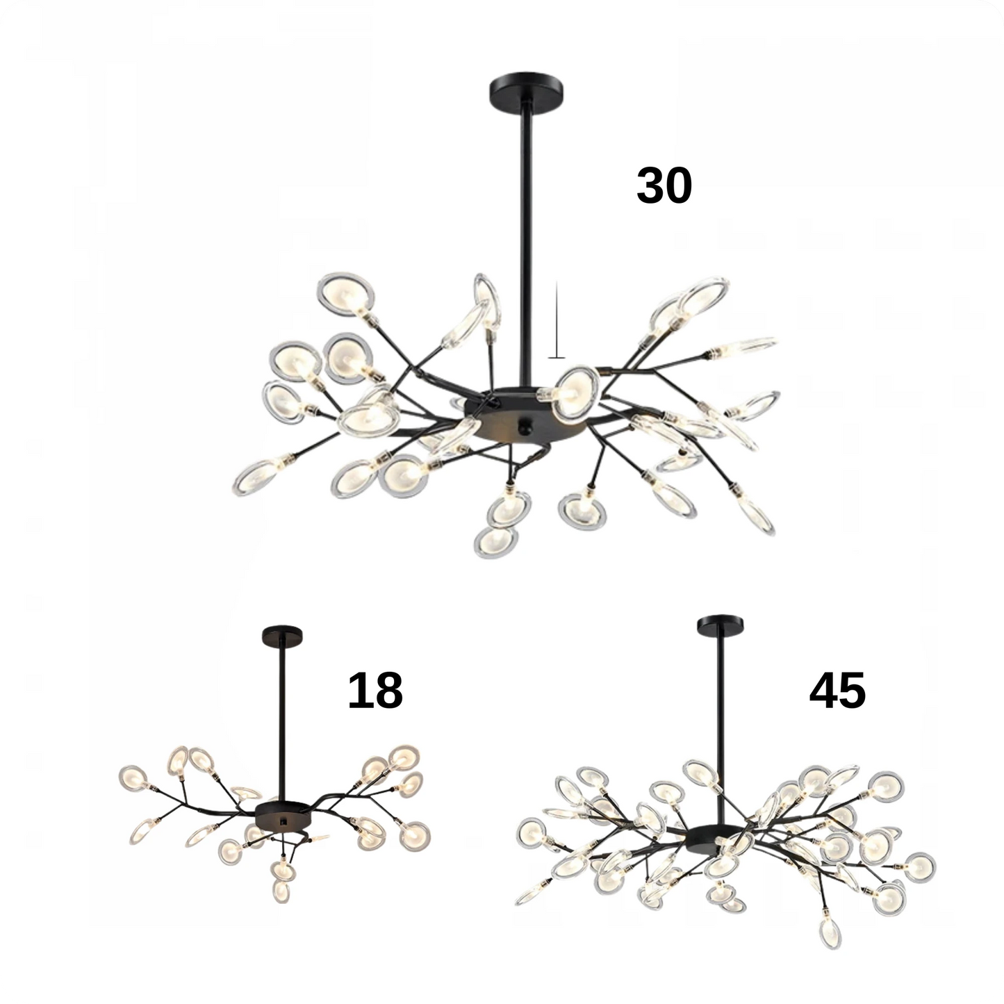 Plafonnier design contemporain avec têtes de fleurs LED - PlafonnierDeco