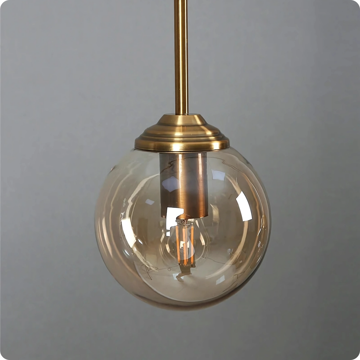 Plafonnier Boule Gris Fumé - Suspension Moderne Style Nordique - PlafonnierDeco