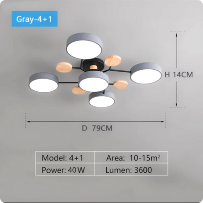 Plafonnier Moderne Design 5 Bras LED | Lumière à 3 Couleurs - PlafonnierDeco