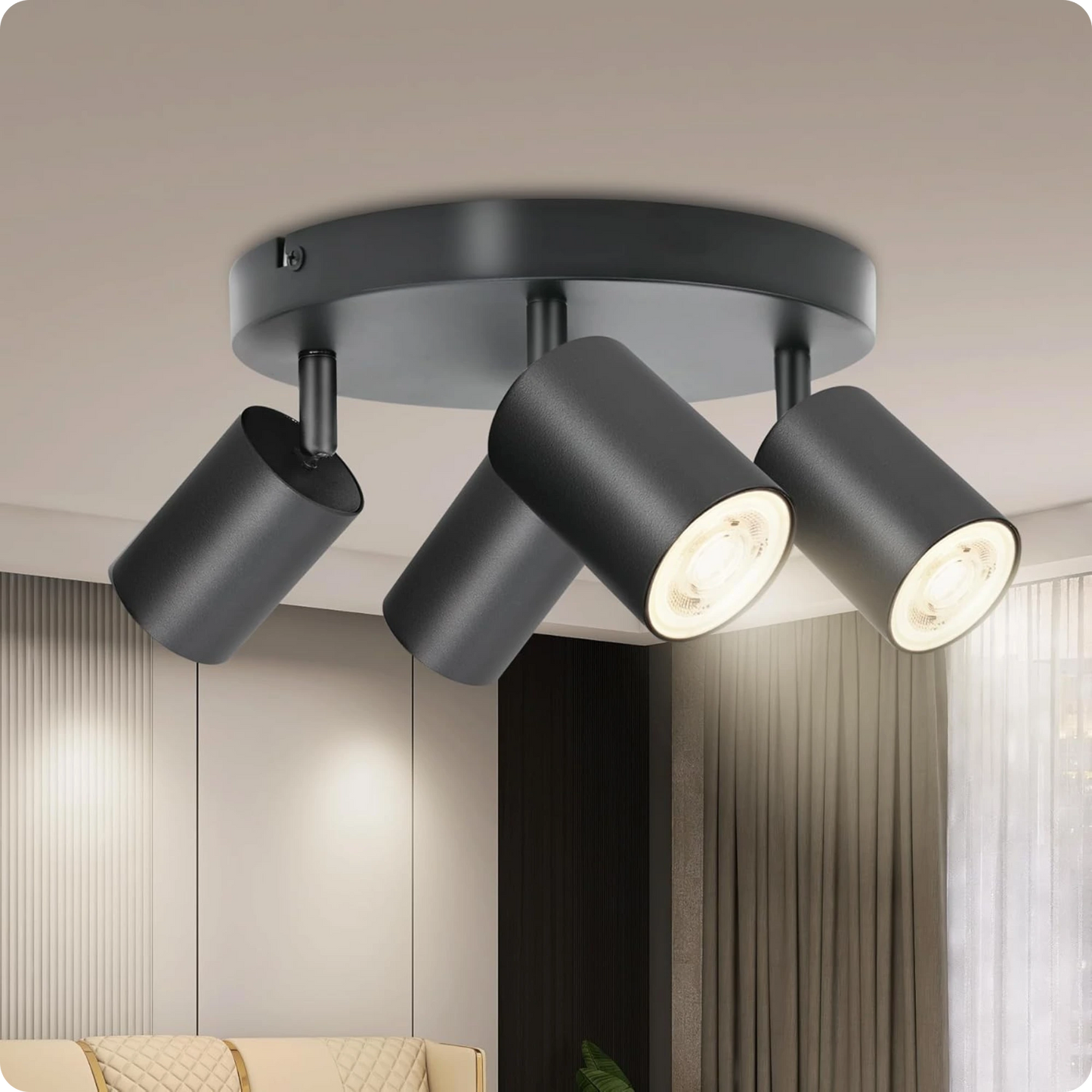 Plafonnier Design Noir Éco-Énergie GU10 Métal pour Intérieur Moderne - PlafonnierDeco