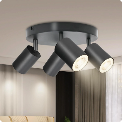Plafonnier Design Noir Éco-Énergie GU10 Métal pour Intérieur Moderne - PlafonnierDeco