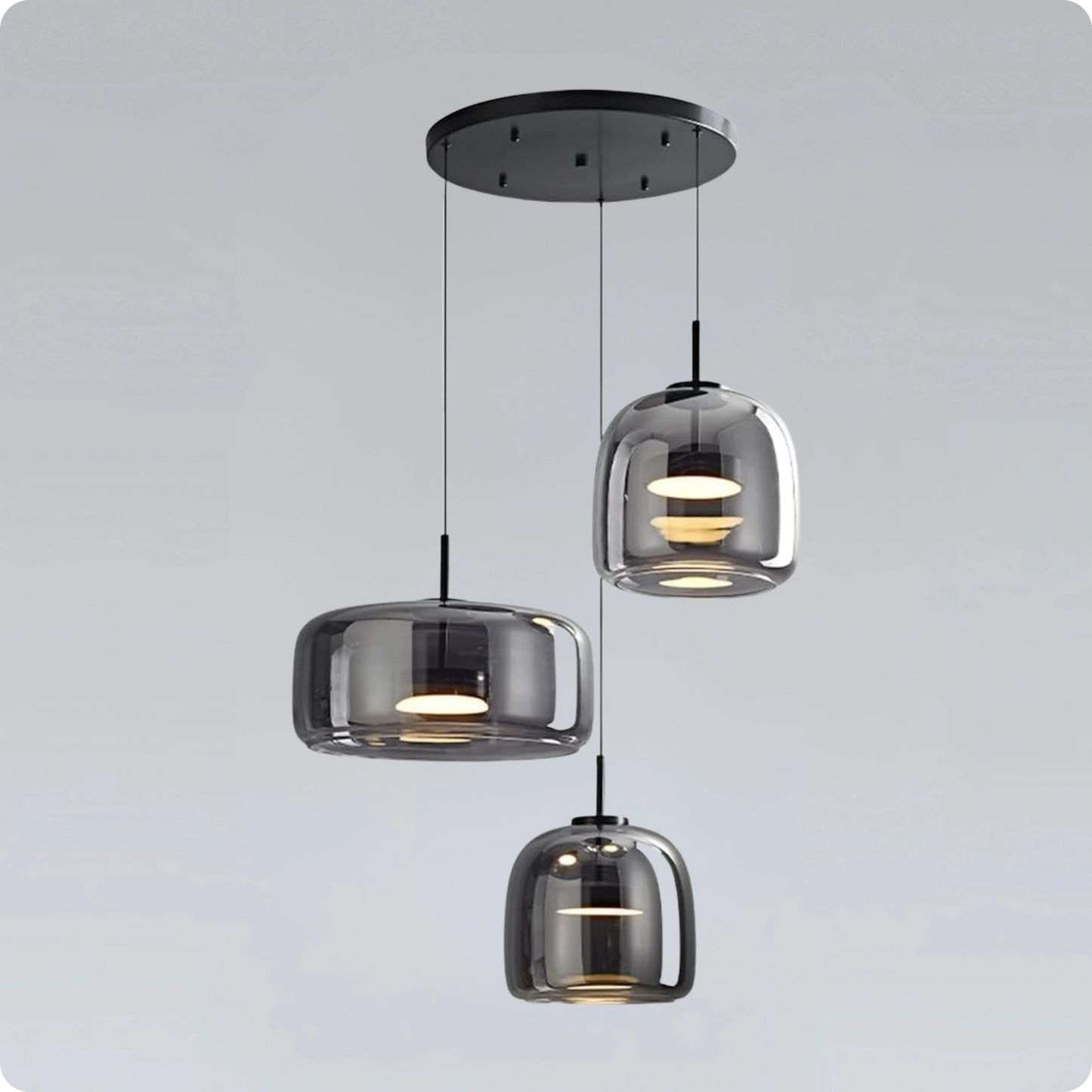 Plafonnier Verre Fumé Suspendu LED pour Ambiance Moderne - PlafonnierDeco