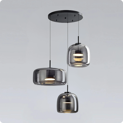 Plafonnier Verre Fumé Suspendu LED pour Ambiance Moderne - PlafonnierDeco