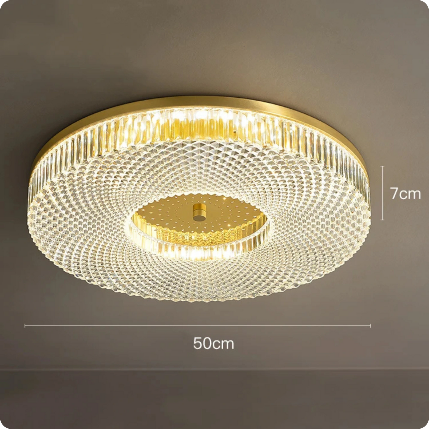 Plafonnier moderne en cuivre rond avec éclairage LED poli pour chambre - PlafonnierDeco
