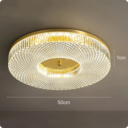 Plafonnier moderne en cuivre rond avec éclairage LED poli pour chambre - PlafonnierDeco