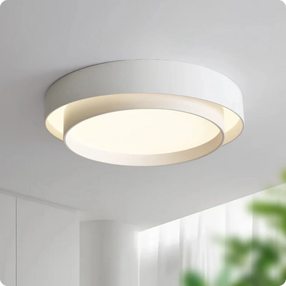 Plafonnier design circulaire en fer et acrylique avec lumière modulable - PlafonnierDeco