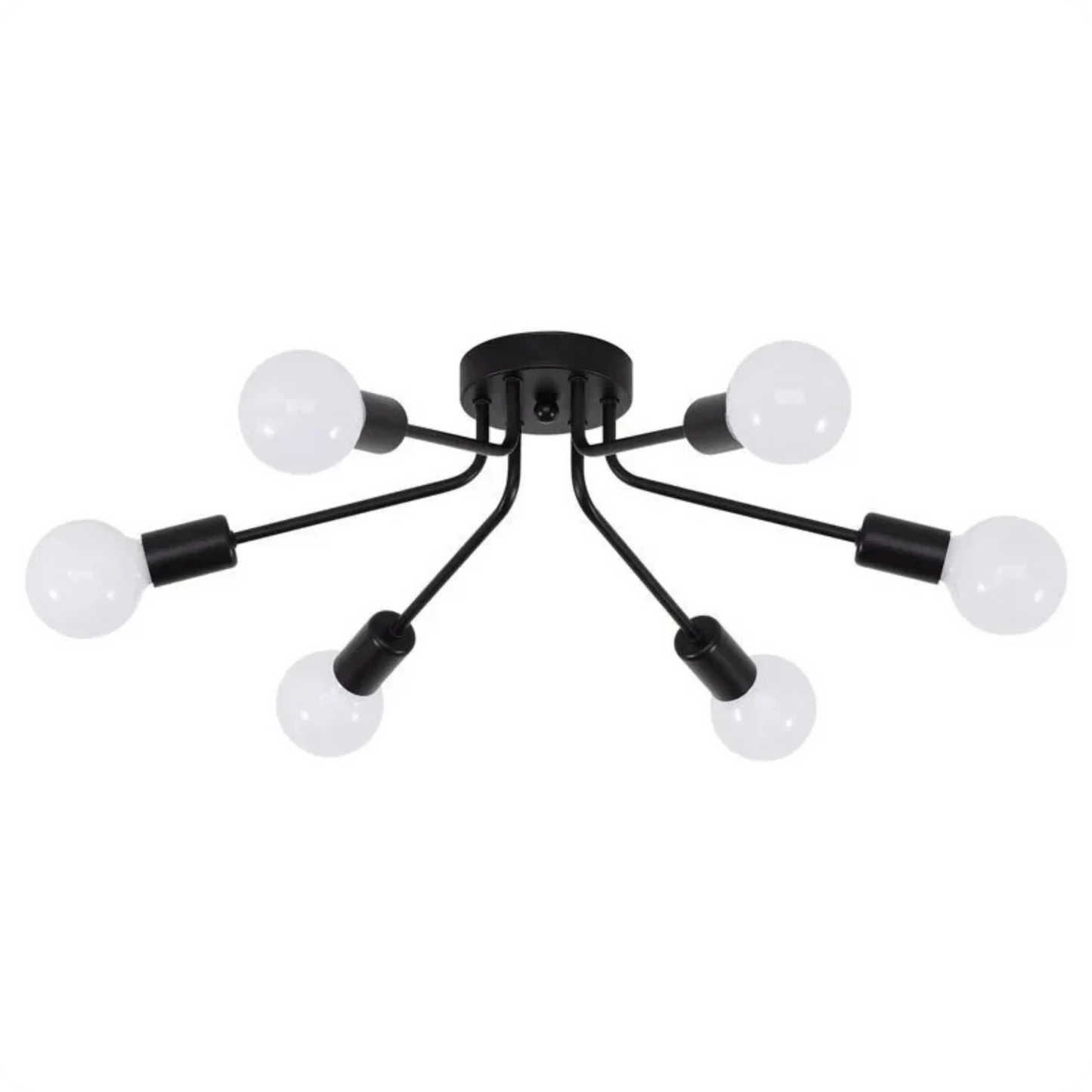 Plafonnier métal style Sputnik avec bras multiples et lumière homogène