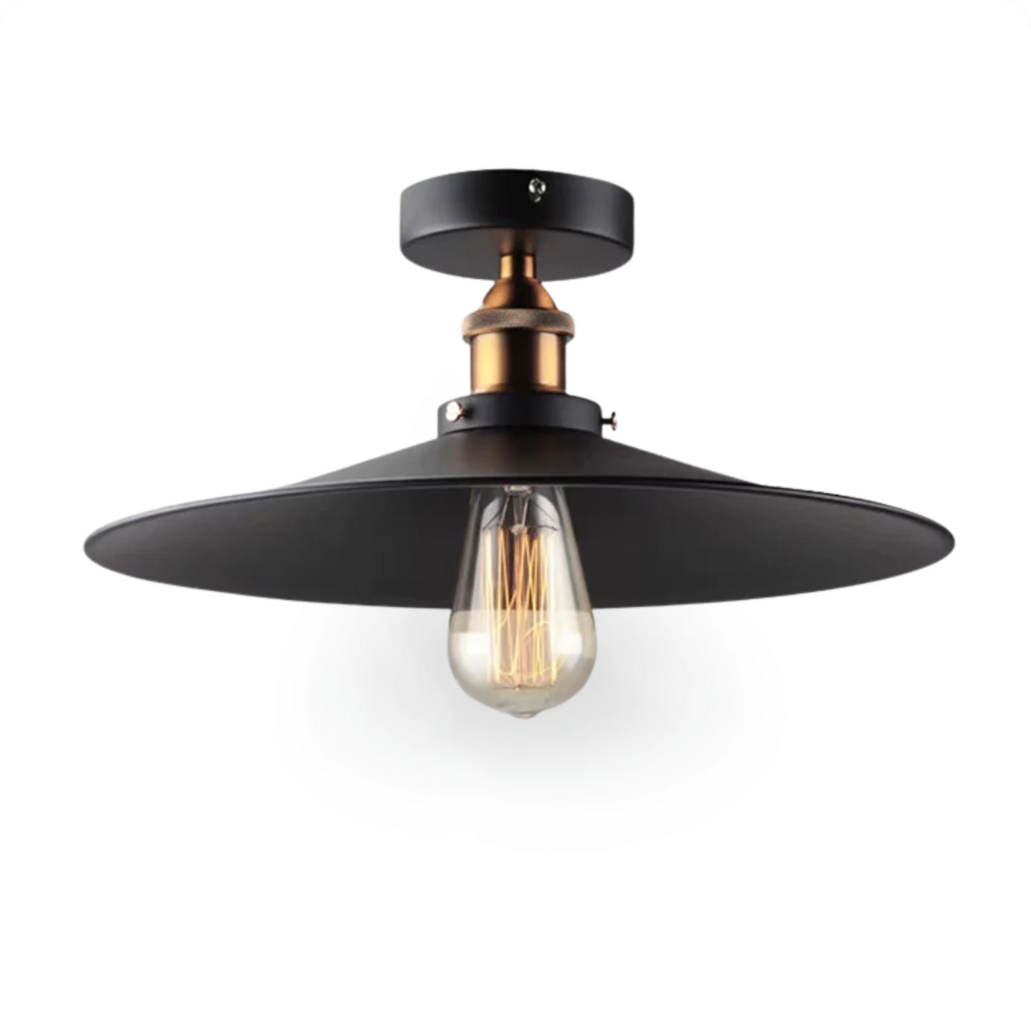 Plafonnier métal noir en forme de diamant pour éclairage vintage - PlafonnierDeco
