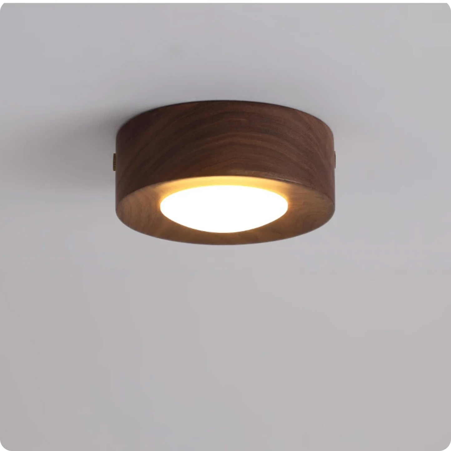 Plafonnier en bois noyer et métal avec éclairage LED chaleureux - PlafonnierDeco