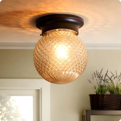 Plafonnier vintage en verre brossé avec éclairage LED pour intérieur chic - PlafonnierDeco