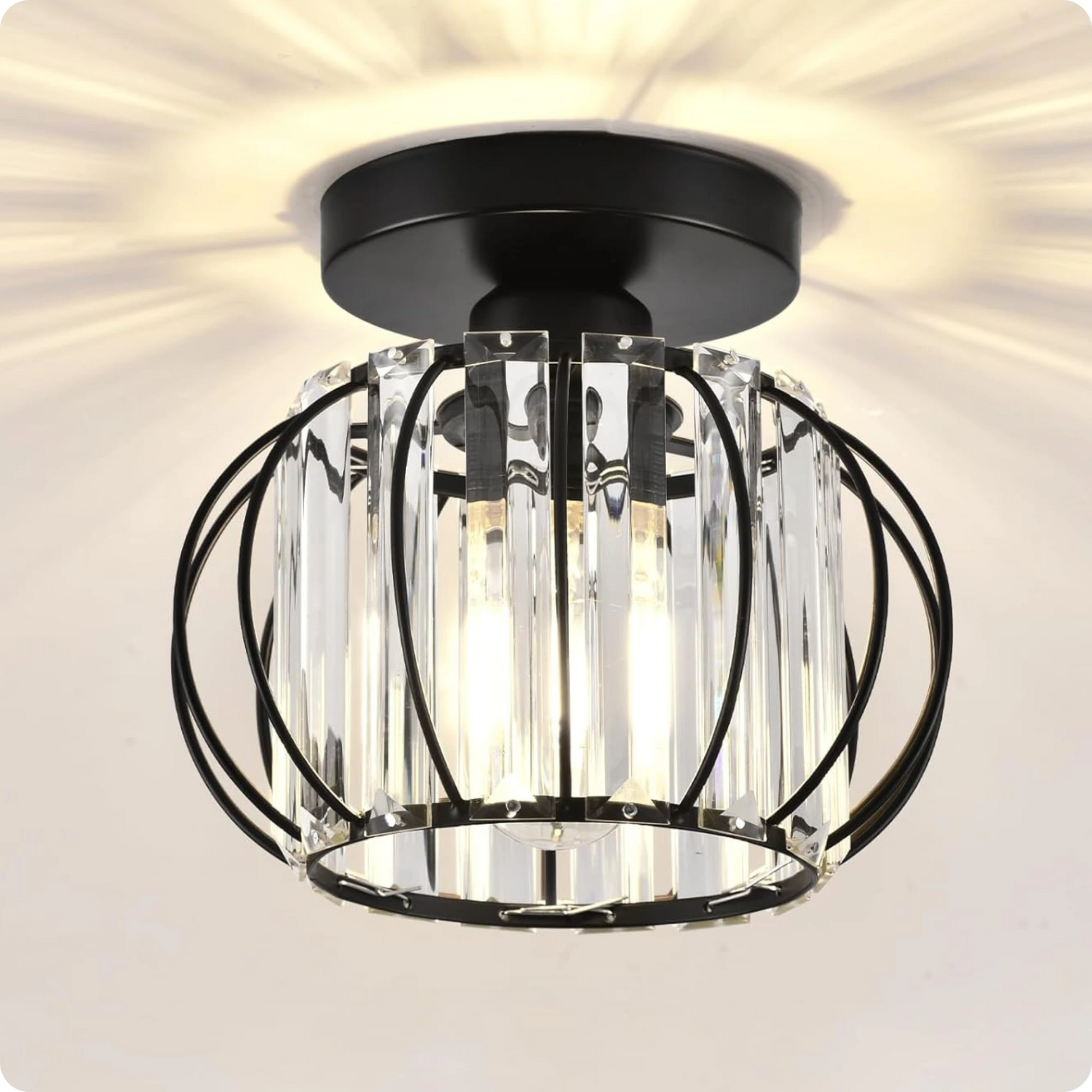 Plafonnier Métal et Verre au Look Contemporain pour Éclairage Accueillant - PlafonnierDeco