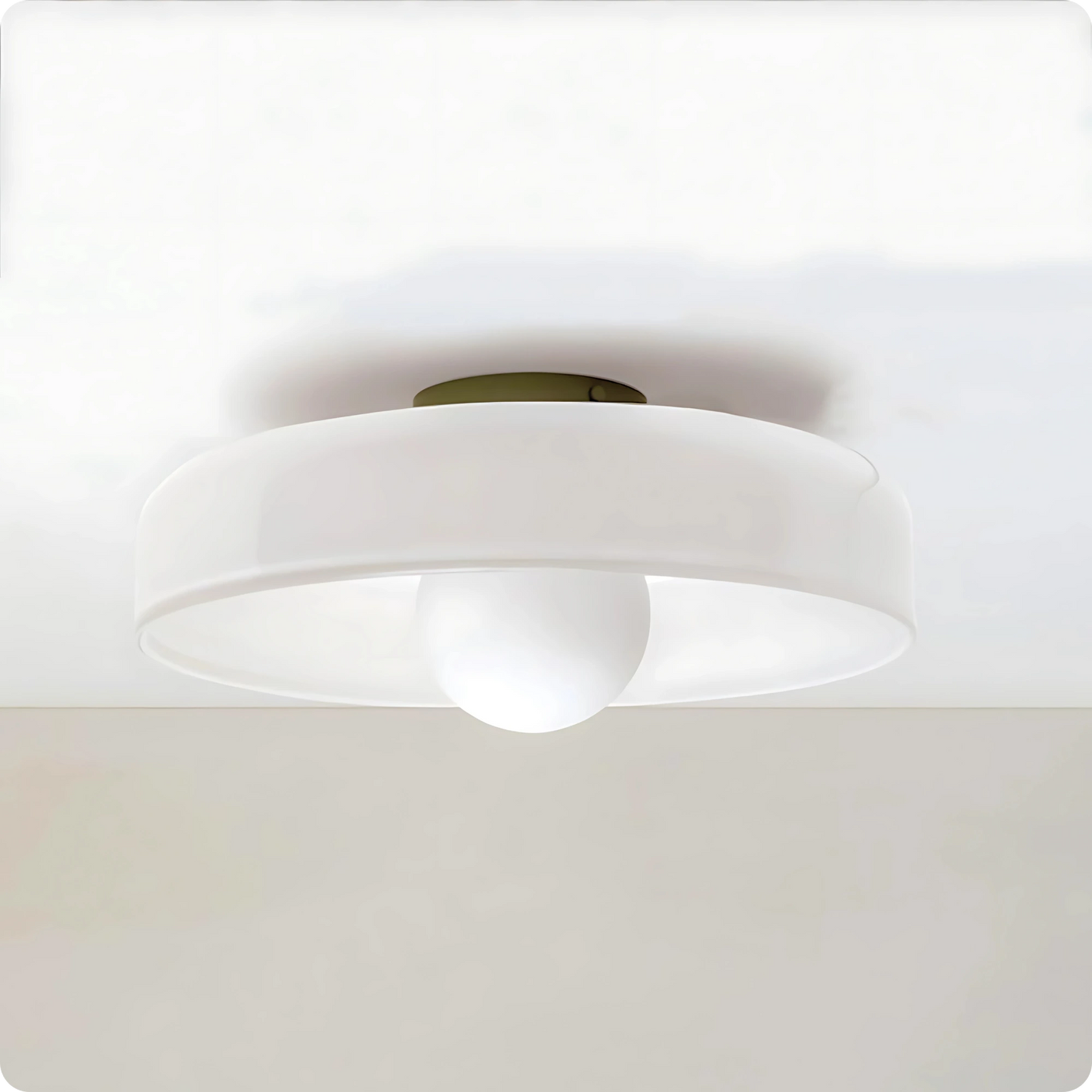 Plafonnier en verre laiteux vert moderne – Lumière LED élégante - PlafonnierDeco