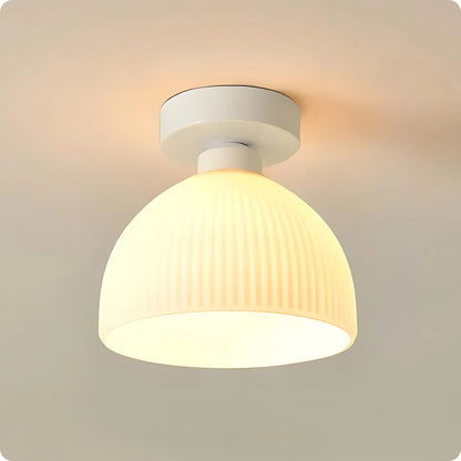 Plafonnier en verre blanc et finition lisse pour éclairage chaleureux - PlafonnierDeco