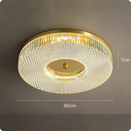Plafonnier moderne en cuivre rond avec éclairage LED poli pour chambre - PlafonnierDeco
