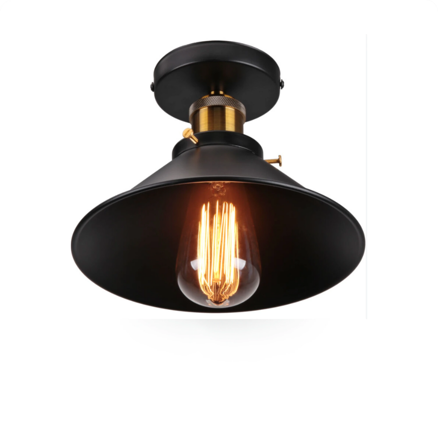 Plafonnier métal noir en forme de diamant pour éclairage vintage - PlafonnierDeco