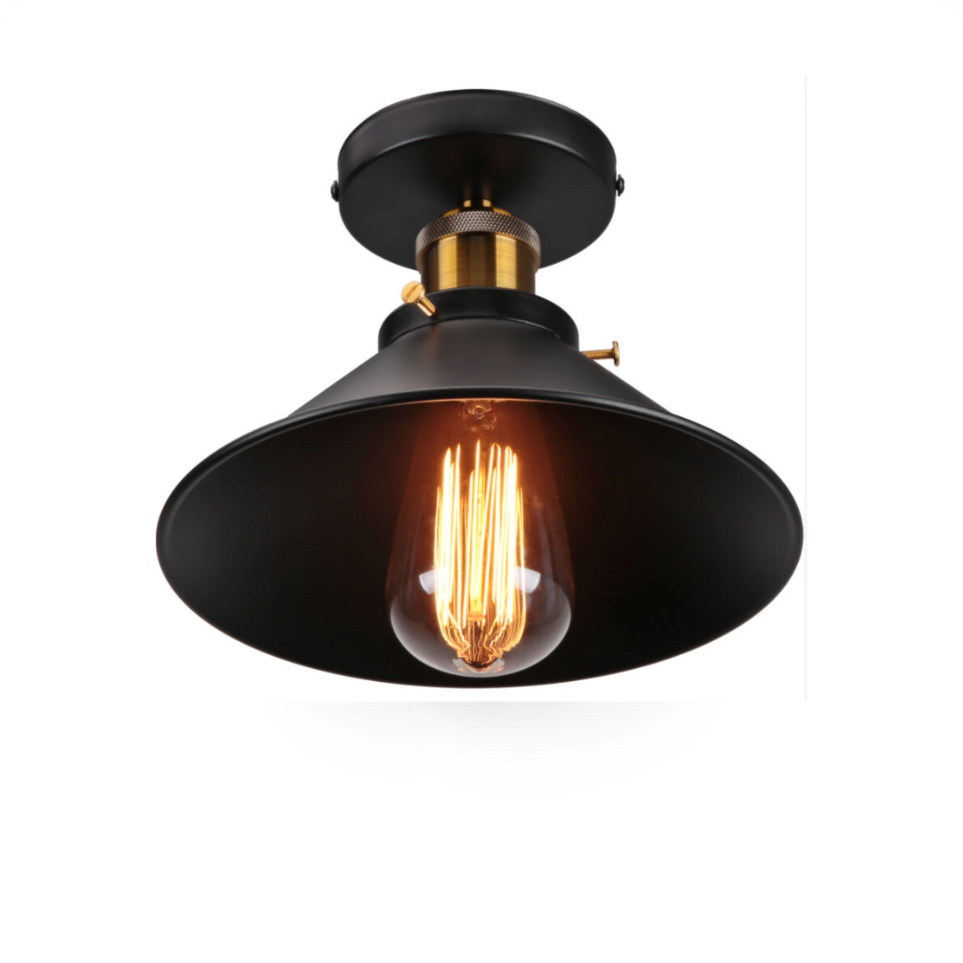 Plafonnier métal noir en forme de diamant pour éclairage vintage - PlafonnierDeco