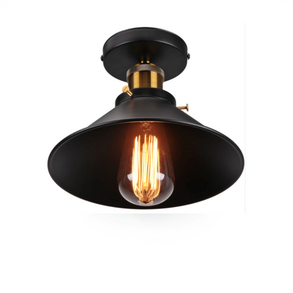 Plafonnier métal noir en forme de diamant pour éclairage vintage - PlafonnierDeco