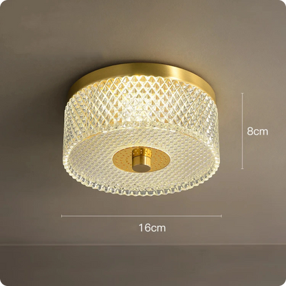 Plafonnier moderne en cuivre rond avec éclairage LED poli pour chambre - PlafonnierDeco
